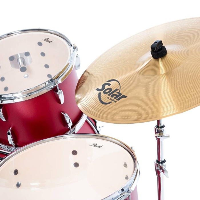 PEARL RS505C/C747 Roadshow Matte Red 5 Parça (20B/10T/12T/14F/14S) Aksamlı & Zilli Akustik Davul Seti